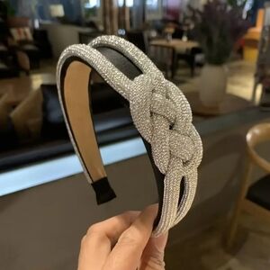 Silver Twist Braid Headband, NEW